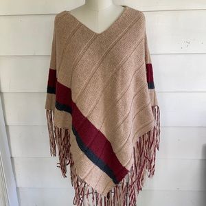 Burberry Fringed Wool/Cashmere Poncho